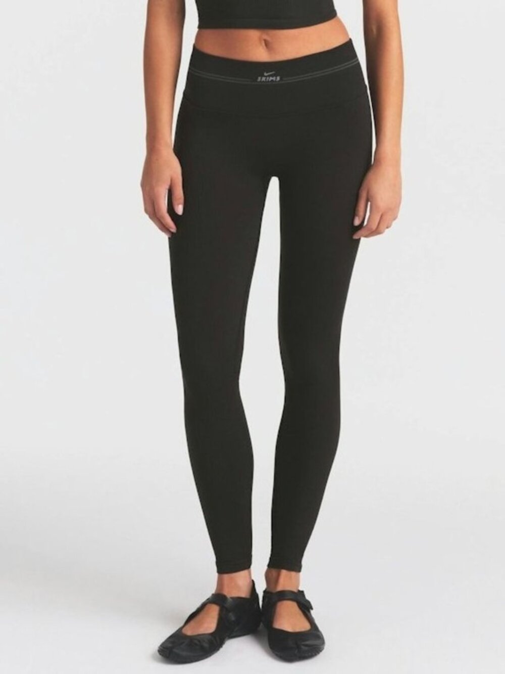 NWT NIKE x SKIMS RIBBED SEAMLESS DIP BACK 26" OBSIDIAN LEGGINGS MEDIUM